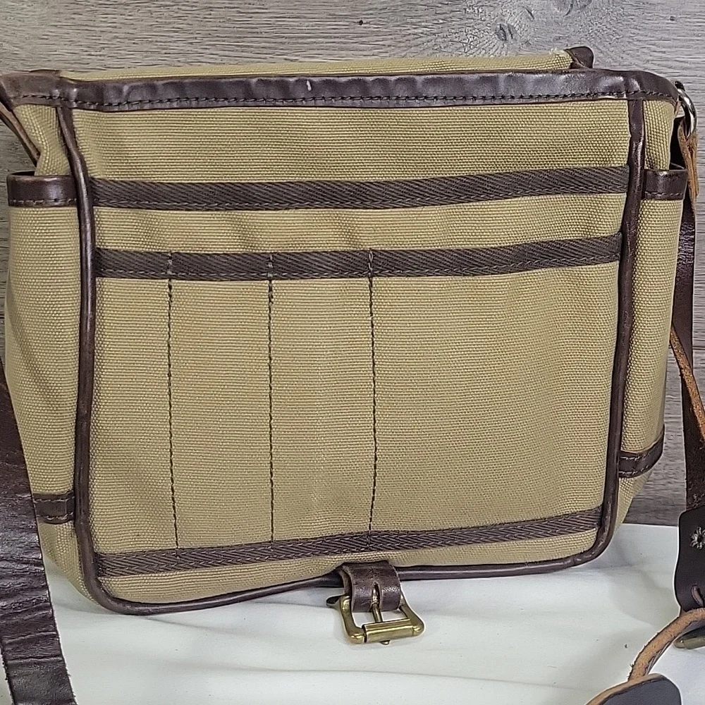 Men's Duluth Pack Tan and Brown Canvas Leather Crossbody Bag